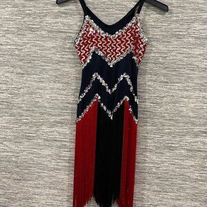 Joanna Designs L Adult Sequin Fringe Dress – Red Black & Silver Taylor Swift Era